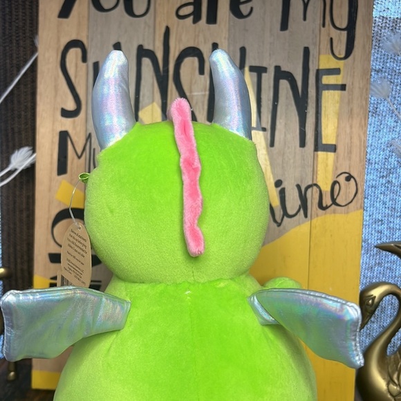 Squishy Heart Plush Dragon with iridescent horns and wings Valentines NWT - Picture 8 of 12